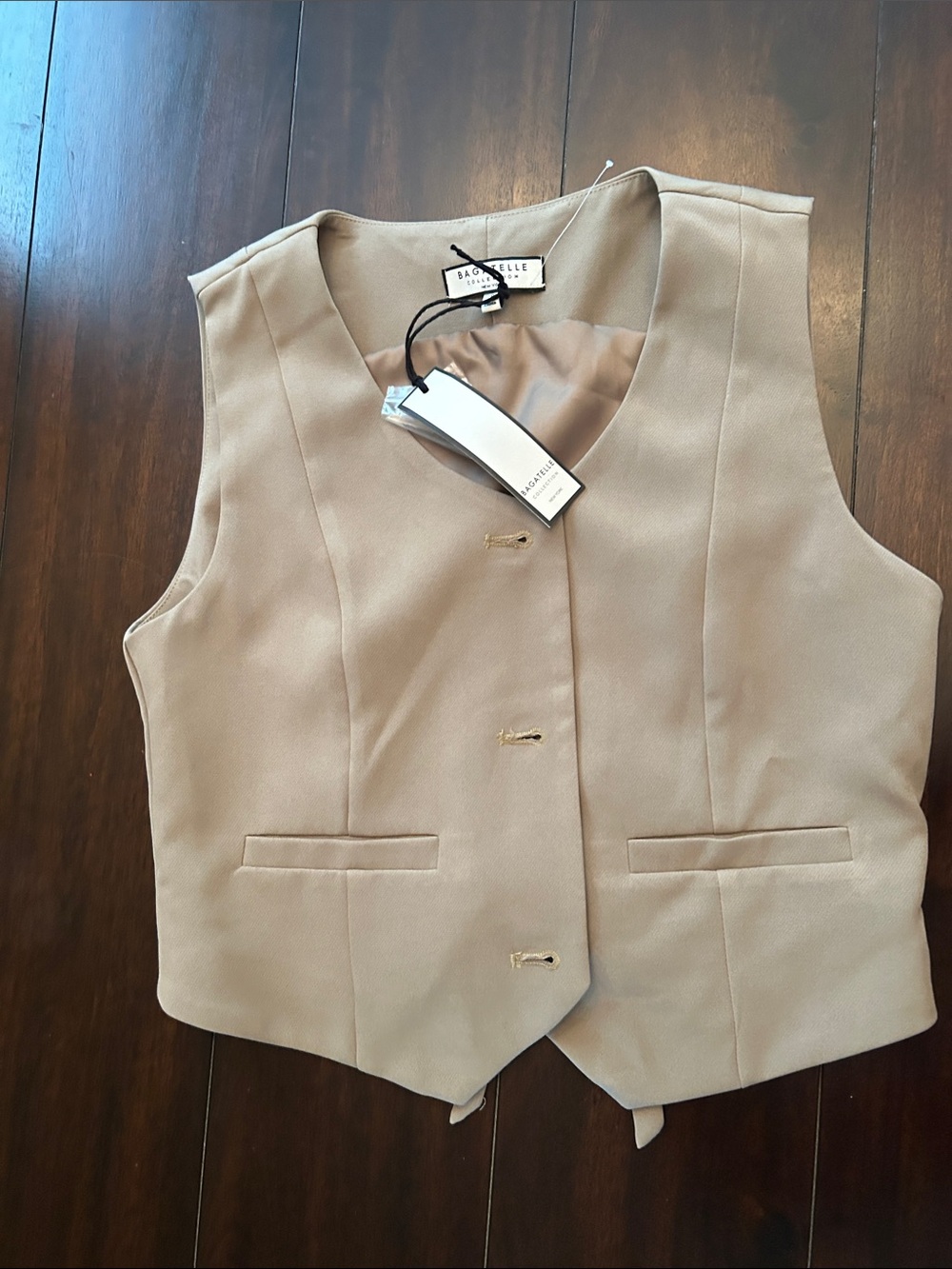 Bagatelle Taupe Tailored Vest
